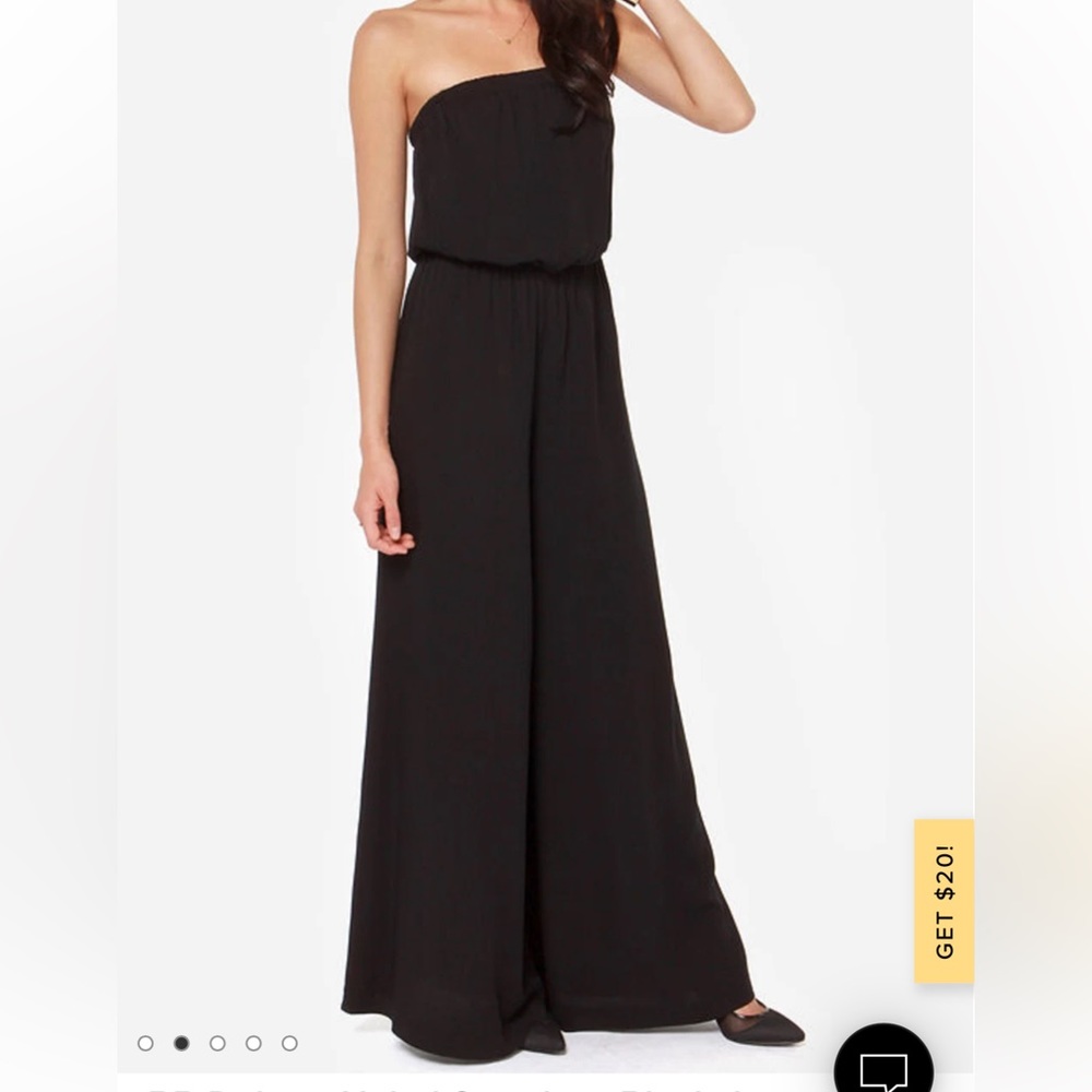BB Dakota Nahal Strapless Black Jumpsuit. Women’s Small